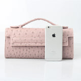 Ostrich Pattern Long Clutch Tote Bag