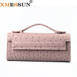Ostrich Pattern Long Clutch Tote Bag