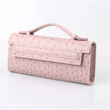 Ostrich Pattern Long Clutch Tote Bag