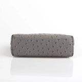 Embossed Ostrich Pattern Cow Leather Clutch Handbag