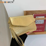 PU Leather Clutch Bags Women Snake Pattern Envelope Pouch Wallet