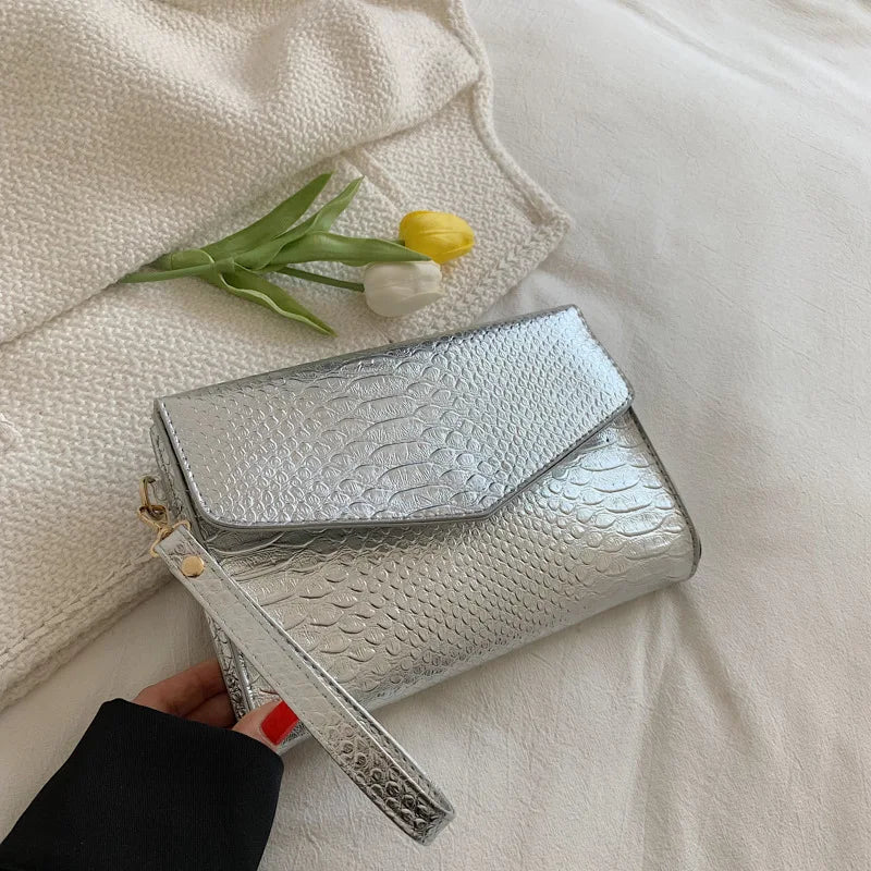 PU Leather Clutch Bags Women Snake Pattern Envelope Pouch Wallet