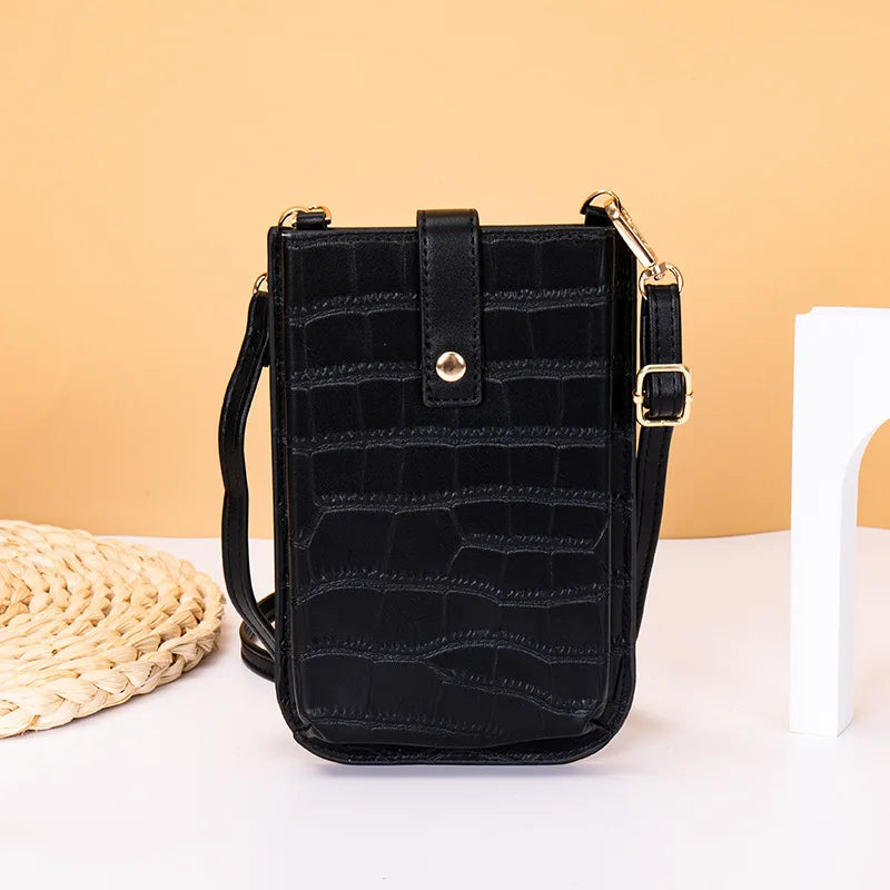 Crocodile Pattern PU Leather Crossbody Phone Bag for Women Lady