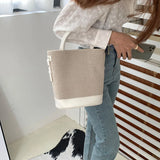 Canvas Bucket Bags for Women Large Capacity Shoulder Crossbody