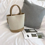 Canvas Bucket Bags for Women Large Capacity Shoulder Crossbody