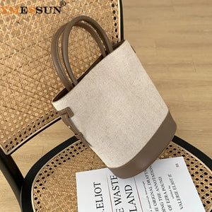 Canvas Bucket Bags for Women Large Capacity Shoulder Crossbody