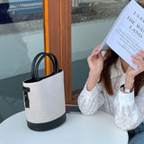 Canvas Bucket Bags for Women Large Capacity Shoulder Crossbody