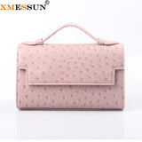 Women Ostrich Pattern Handbags Female Evening Party Bag