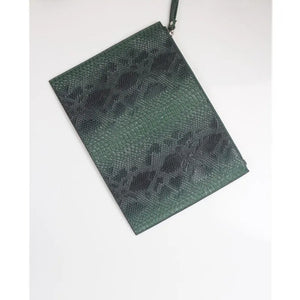 Snake Pattern Clutch Handbag Women Laptop Bag Wristlet