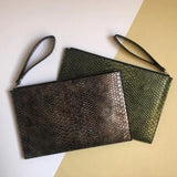 Snake Pattern Clutch Handbag Women Laptop Bag Wristlet