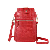 Women Crocodile Pattern PU Leather Crossbody Phone Bag