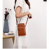 Women Crocodile Pattern PU Leather Crossbody Phone Bag