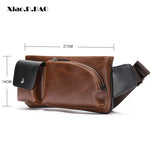 Xiao.P Vintage Chest Bag Travel Crossbody Brown Single Shoulder Bag