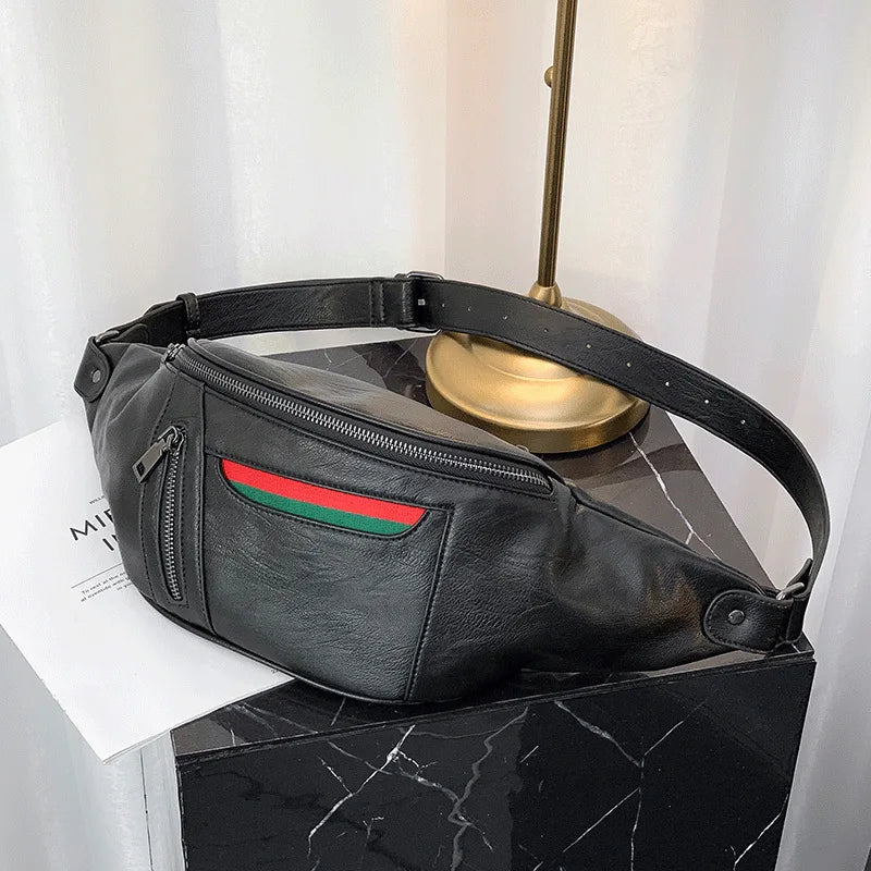 Xiao.p High Pu Leather Men's Waist Pack