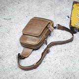 Xiao.p Crazy Horse Leather Crossbody Bag Chest Messenger Shoulder Travel