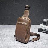 Xiao.p Crazy Horse Leather Crossbody Bag Chest Messenger Shoulder Travel
