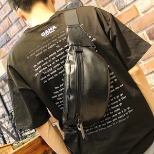 Xiao.p Men's Vintage Pu Leather Waist Bag with Belt Pack