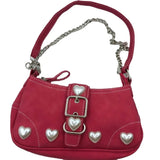 Xiuya Harajuku Vintage Shoulder Bag Red Heart Japanese Goth Lolita Handbag