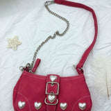 Xiuya Harajuku Vintage Shoulder Bag Red Heart Japanese Goth Lolita Handbag