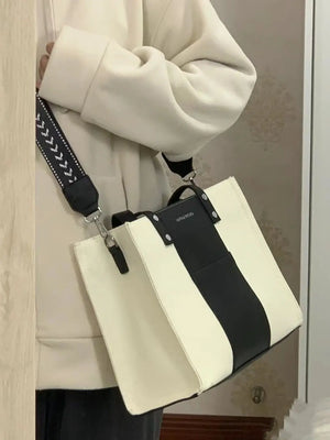 Xiuya Japanese Canvas Bag for Women Spring Large Capacity Handbags