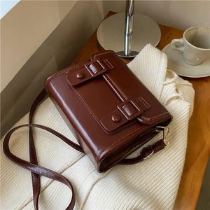 Xiuya Japanese Crossbody Bag Vintage Pu Leather Messenger Bag for Women
