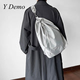 Preppy Style Drawstring Backpack Solid Color Schoolbag