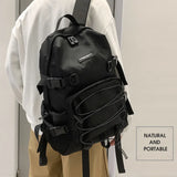 Demo Streetwear Backpack Casual Drawstring Pocket Techwear Buckles