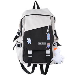 Y166 Backpack with Pendent Accessories Pins School Bag for Girls Teens
