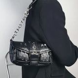 Y2K Girls Small Shoulder Bags Women PU Leather Crossbody Handbags