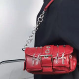 Y2K Girls Small Shoulder Bags Women PU Leather Crossbody Handbags