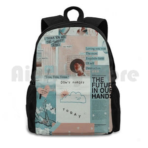 Y2K Light Pink Outdoor Hiking Backpack Waterproof Camping Travel