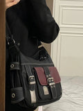 Y2K Vintage Shoulder Bag Hip hop Messenger Bag Large Capacity Handbag