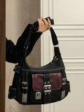 Y2K Vintage Shoulder Bag Hip hop Messenger Bag Large Capacity Handbag