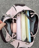 Y2K Pink Gothic Tote Bag Embroidery Retro Grunge Chain Shoulder Bags