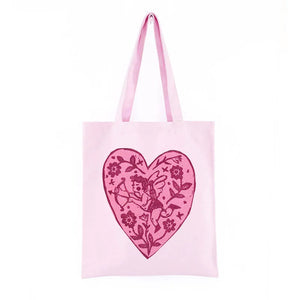 Y2K Angel Print Canvas Bag Large Capacity Shoulder Handbag
