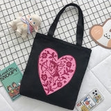 Y2K Angel Print Canvas Bag Large Capacity Shoulder Handbag