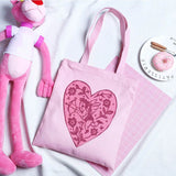 Y2K Angel Print Canvas Bag Large Capacity Shoulder Handbag
