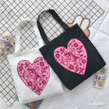Y2K Angel Print Canvas Bag Large Capacity Shoulder Handbag
