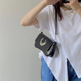 Y2k Girls Shoulder Bags Moon Lock Women's Chain Underarm Bag Purse Handbags
