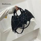 Y2k Dark Cobwebs Tote Handbag Shoulder bag Women Casual Tote Solid Shopping