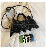 Y2k Dark Cobwebs Tote Handbag Shoulder bag Women Casual Tote Solid Shopping