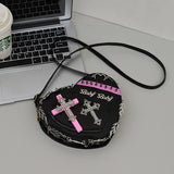 Y2k Hot Girls Shoulder Bag Heart Shaped Crossbody Tote Purse
