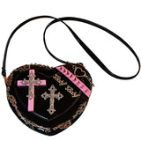 Y2k Hot Girls Shoulder Bag Heart Shaped Crossbody Tote Purse