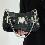Y2k Crocodile Pattern Shoulder Bag for Women