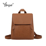 Vintage Preppy Women Backpack PU Leather Girls Rucksack