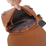 Vintage Preppy Women Backpack PU Leather Girls Rucksack