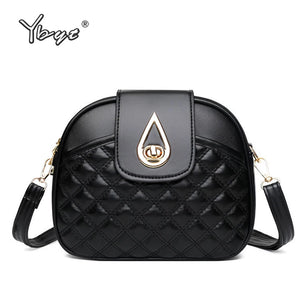Diamond Lattice PU Leather Shoulder Bag Small Round Crossbody High Messenger