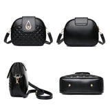 Diamond Lattice PU Leather Shoulder Bag Small Round Crossbody High Messenger