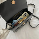 Vintage PU Leather Shoulder Bag Small Square Crossbody Messenger Bag