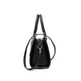 Diamond Lattice Leather Tote Bag with Bow-Knot
